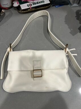 Princess Polly White Buckle-Detail Shoulder Bag
